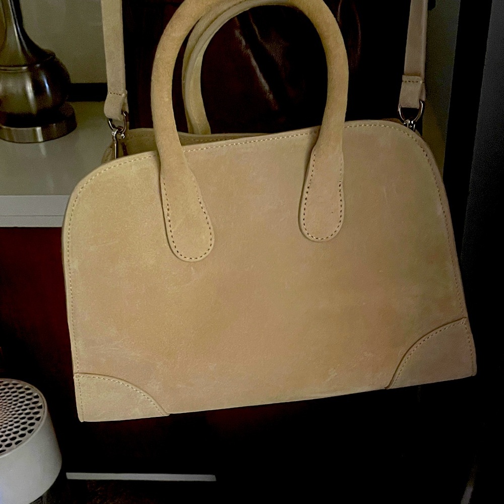 COS- The Row Margo style Beige Suede Top-Handle Women’s Bag. Never worn or used.